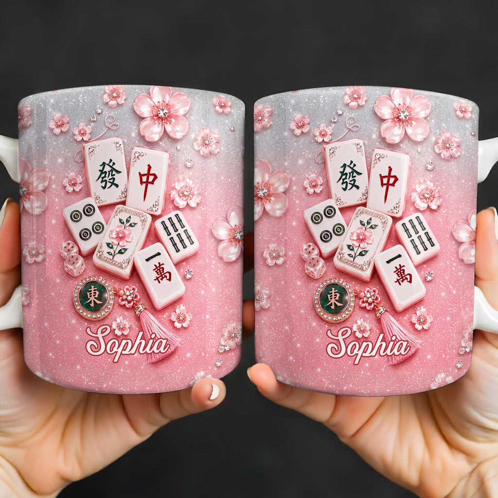 Personalized Mahjong Tiles Coffee Mug Custom Gift for Mom Edge-to-edge Mug GradoCreations