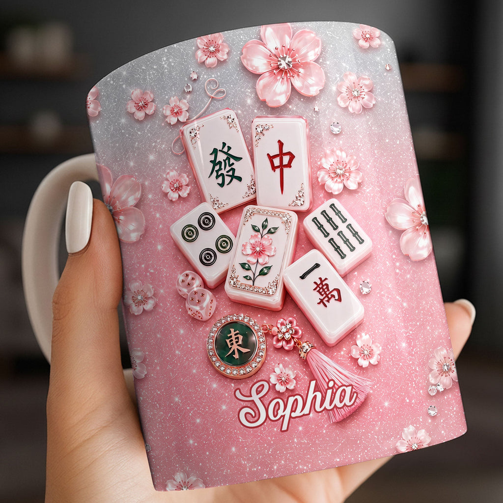 Personalized Mahjong Tiles Coffee Mug Custom Gift for Mom Edge-to-edge Mug GradoCreations