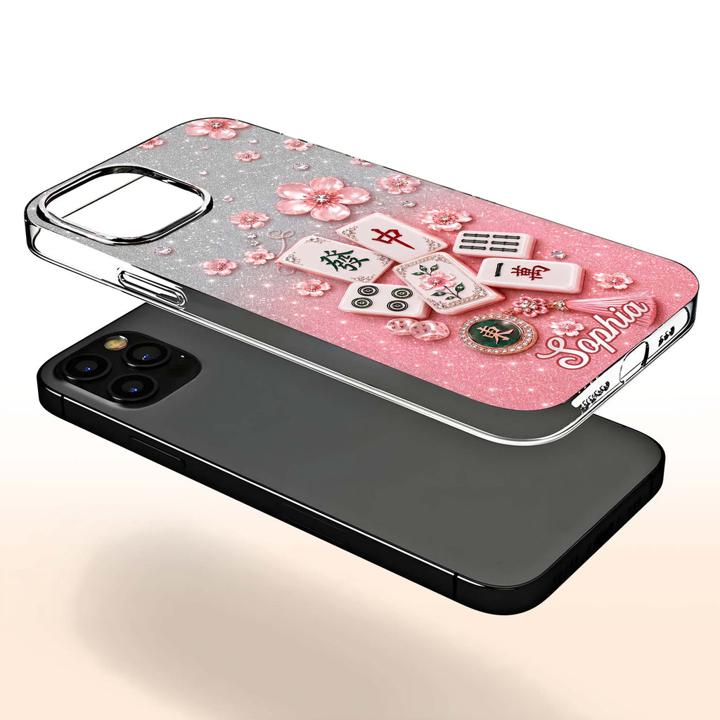 Personalized Clear Phone Case Cherry Blossoms Design Custom Name Gift for Her Clear Phone Case GradoCreations
