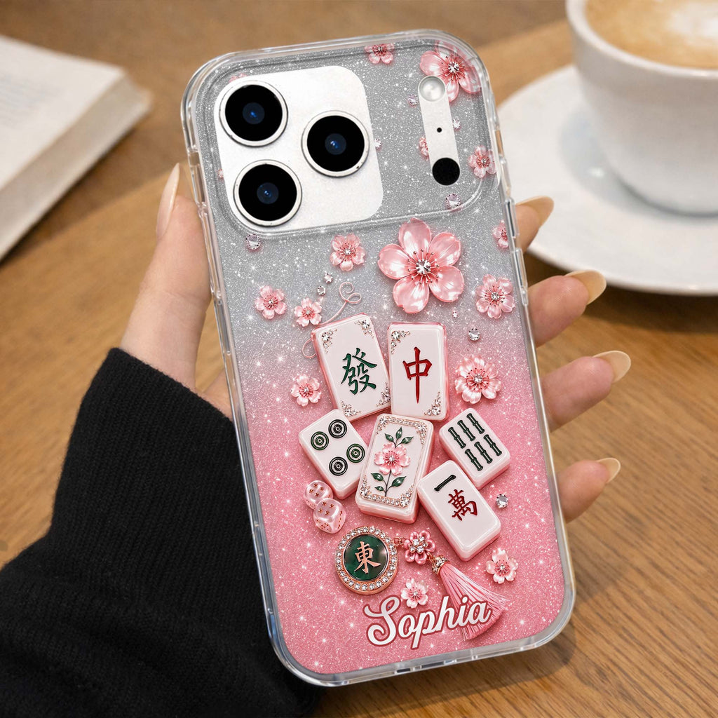Personalized Clear Phone Case Cherry Blossoms Design Custom Name Gift for Her Clear Phone Case GradoCreations
