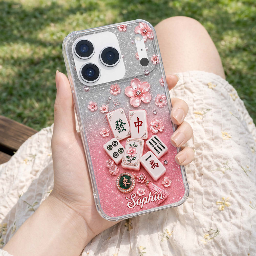 Personalized Clear Phone Case Cherry Blossoms Design Custom Name Gift for Her Clear Phone Case GradoCreations