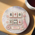 Personalized Mahjong Mother of Pearl Coaster Custom Name Gift Ceramic Coaster GradoCreations