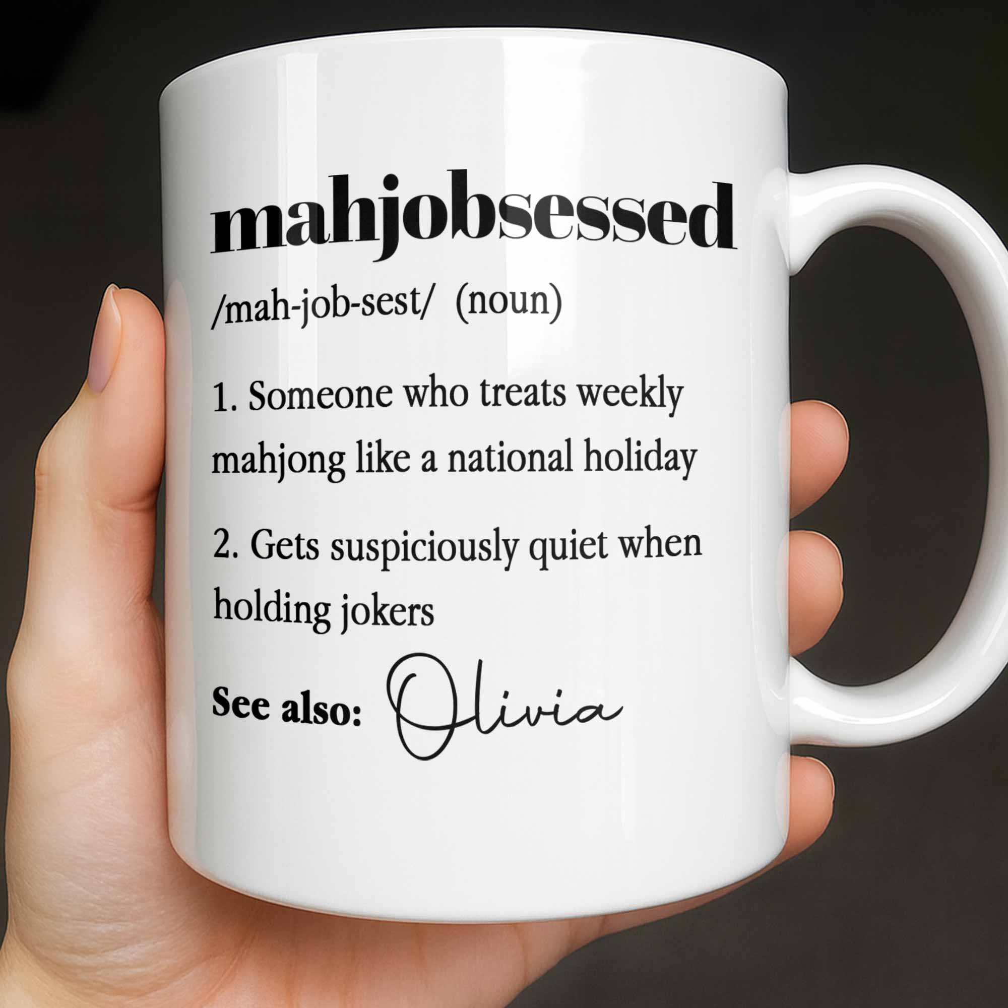 Personalized Mahjong Coffee Mug Custom Photo Gift for Her Edge-to-edge Mug GradoCreations