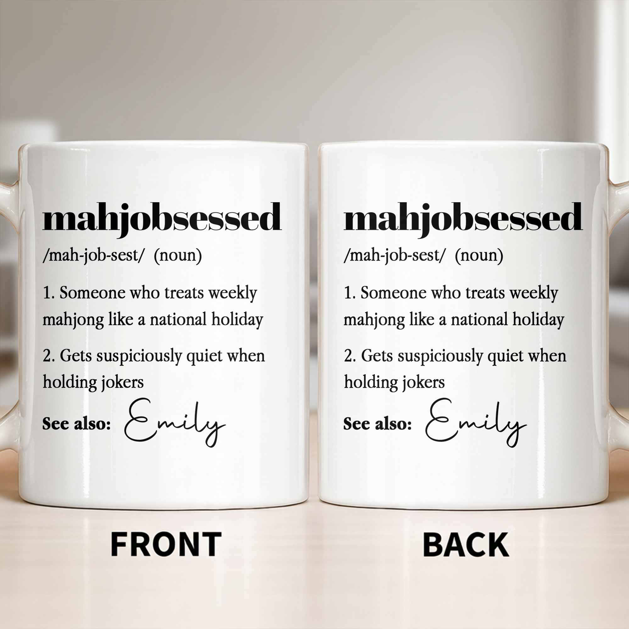 Personalized Mahjong Coffee Mug Custom Photo Gift for Her Edge-to-edge Mug GradoCreations