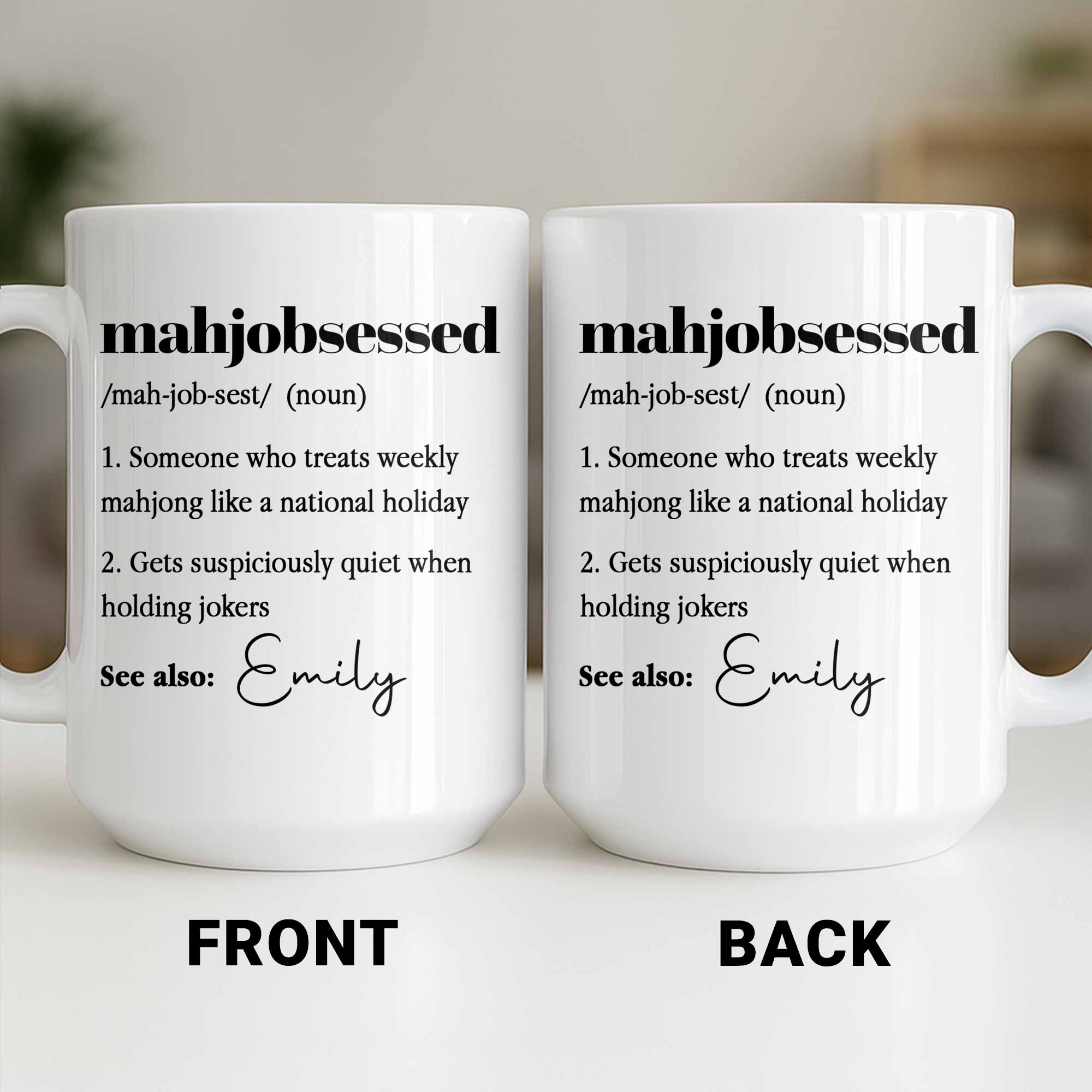 Personalized Mahjong Coffee Mug Custom Photo Gift for Her Edge-to-edge Mug GradoCreations