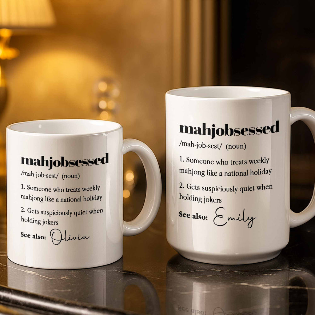 Personalized Mahjong Coffee Mug Custom Photo Gift for Her Edge-to-edge Mug GradoCreations