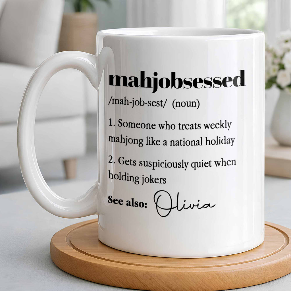 Personalized Mahjong Coffee Mug Custom Photo Gift for Her Edge-to-edge Mug GradoCreations