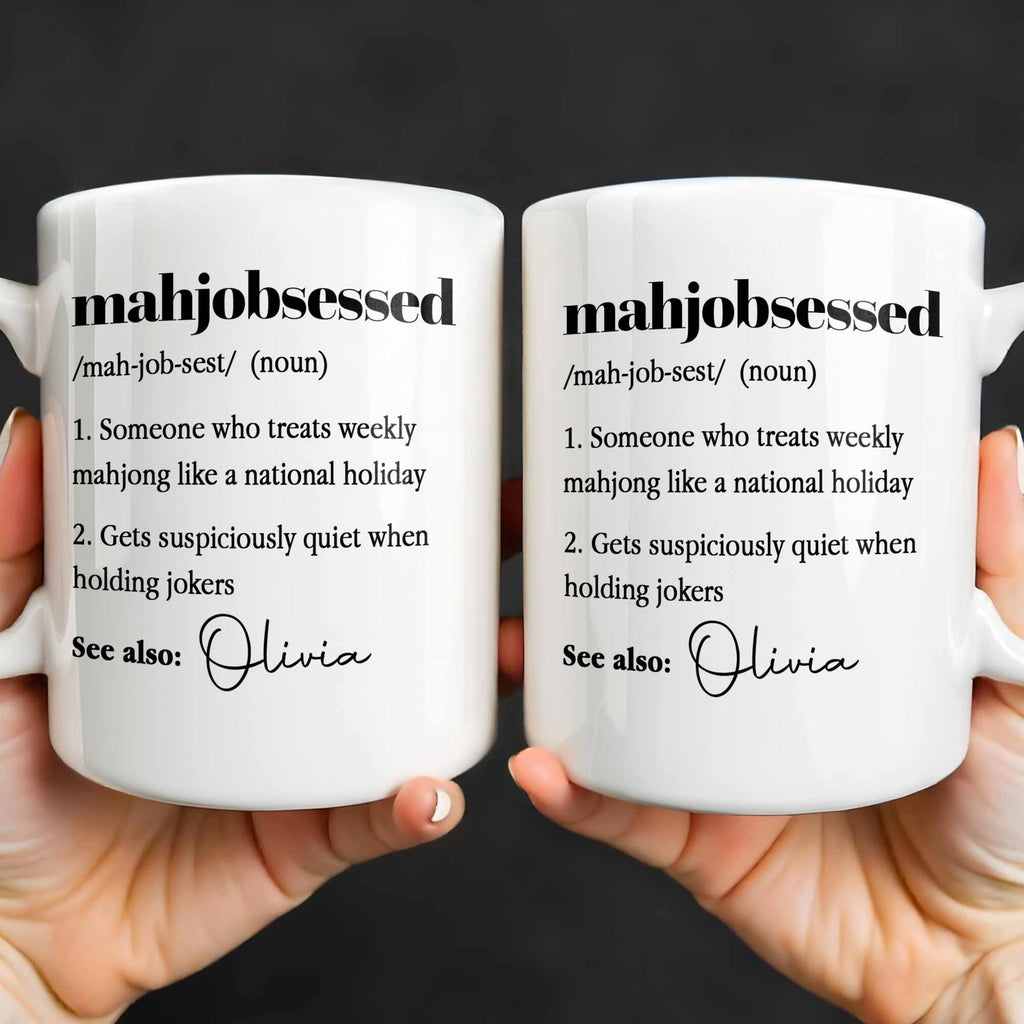 Personalized Mahjong Coffee Mug Custom Photo Gift for Her Edge-to-edge Mug GradoCreations