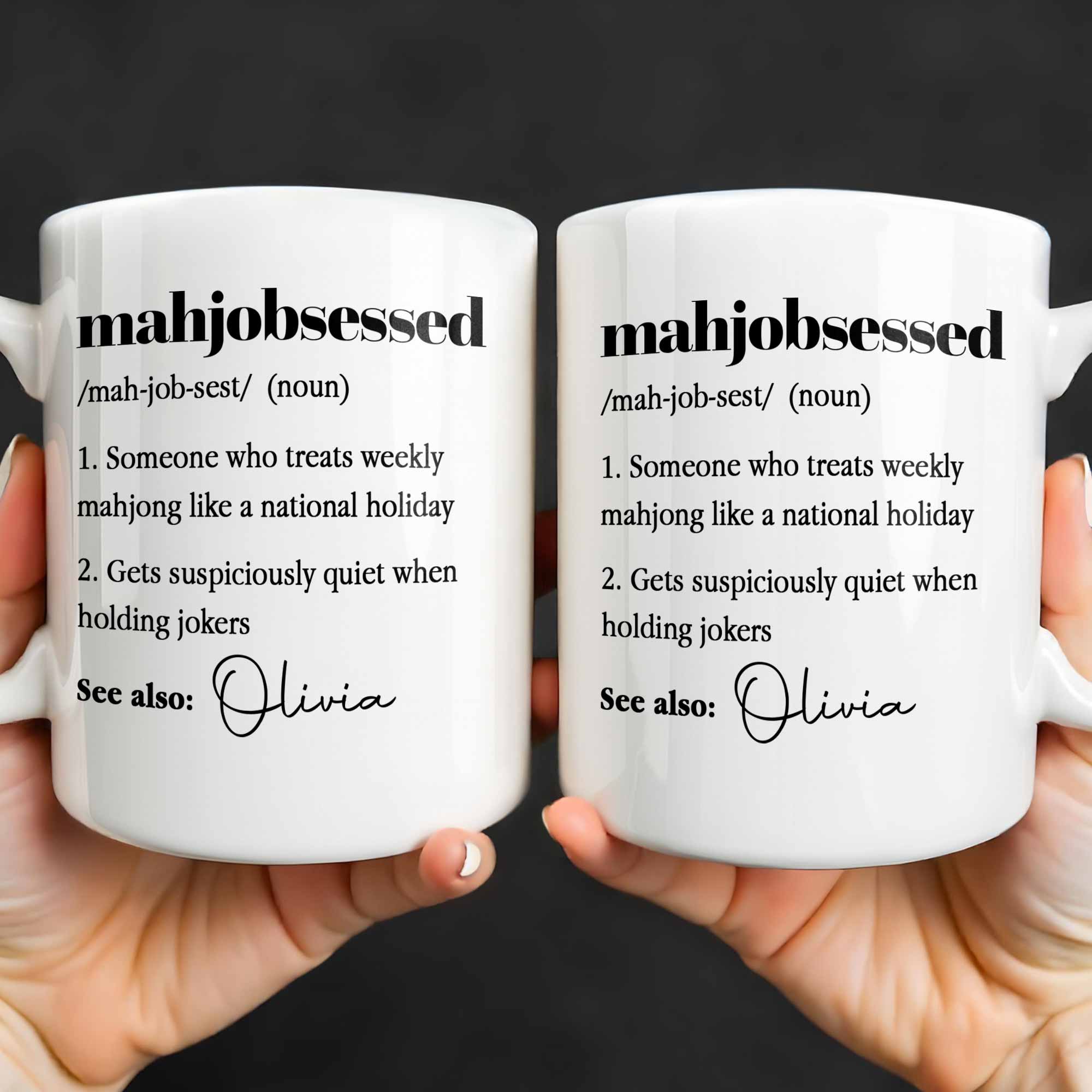 Personalized Mahjong Coffee Mug Custom Photo Gift for Her Edge-to-edge Mug GradoCreations