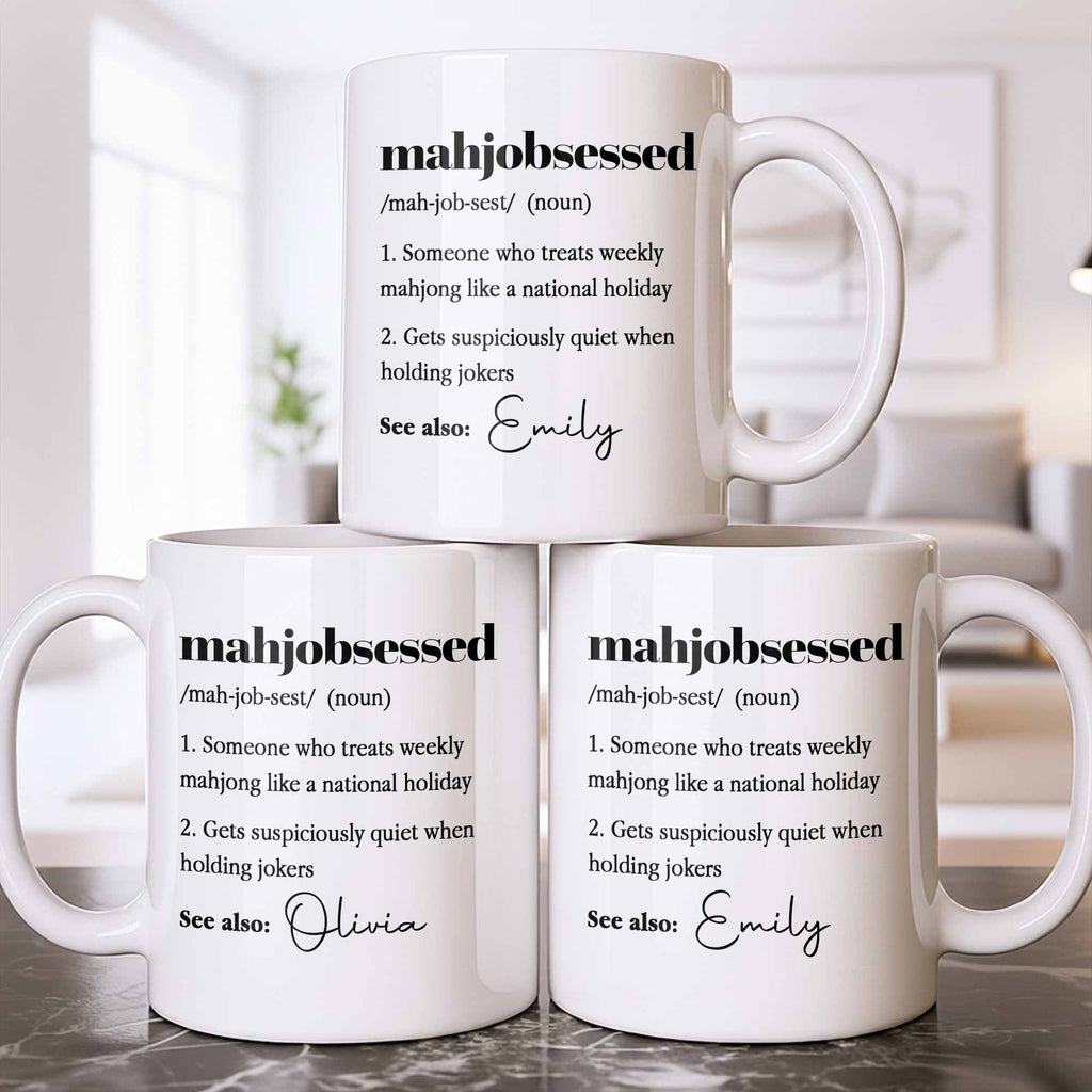 Personalized Mahjong Coffee Mug Custom Photo Gift for Her Edge-to-edge Mug GradoCreations