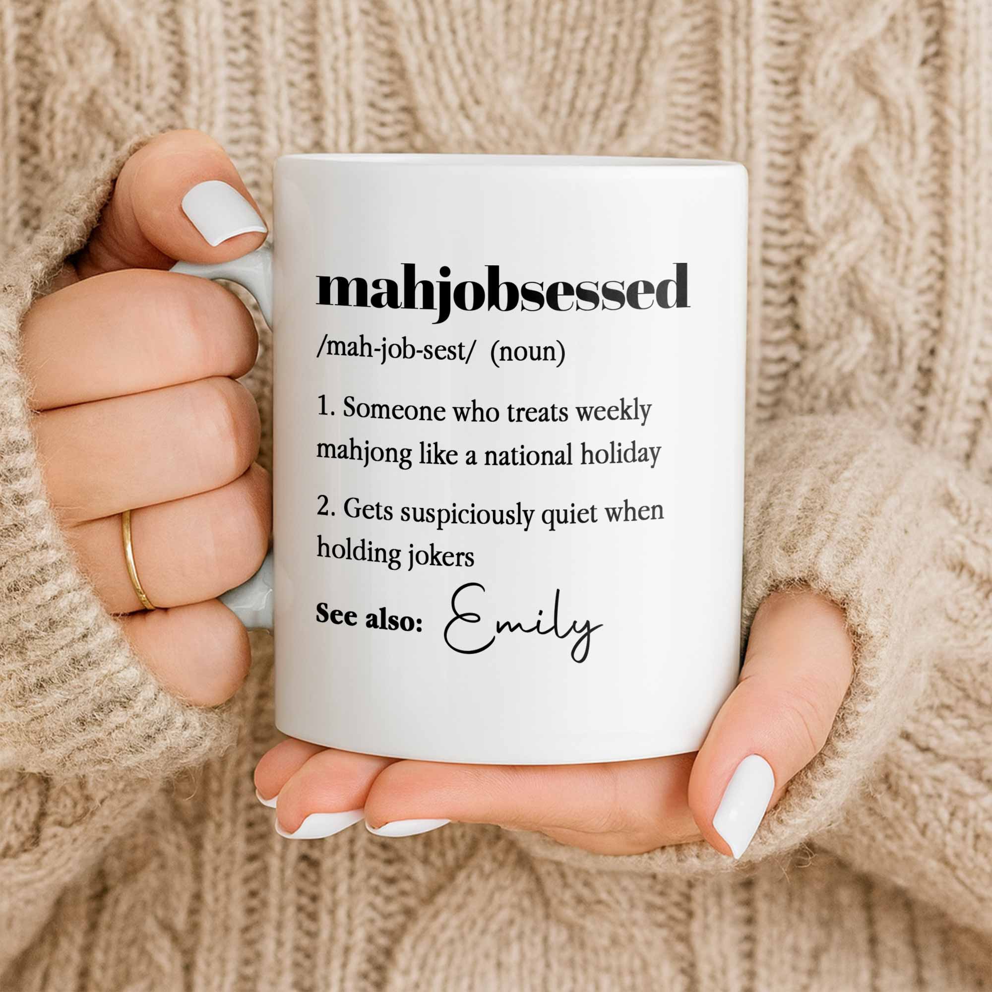 Personalized Mahjong Coffee Mug Custom Photo Gift for Her Edge-to-edge Mug GradoCreations