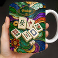Personalized Mahjong Tiles Ceramic Mug Custom Name Gift Edge-to-edge Mug GradoCreations