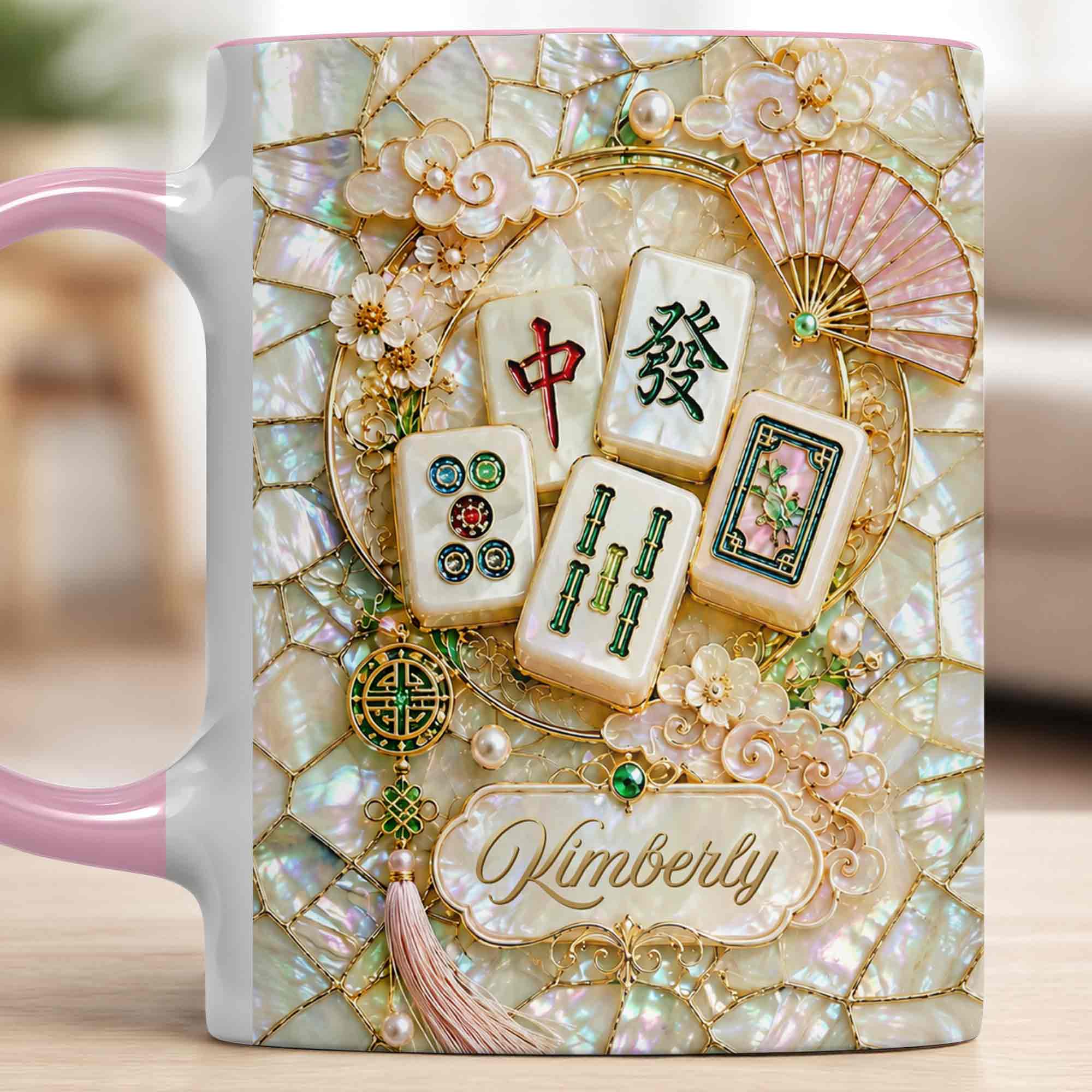Personalized Mahjong Lovers Accent Mug Custom Gift for Gamers