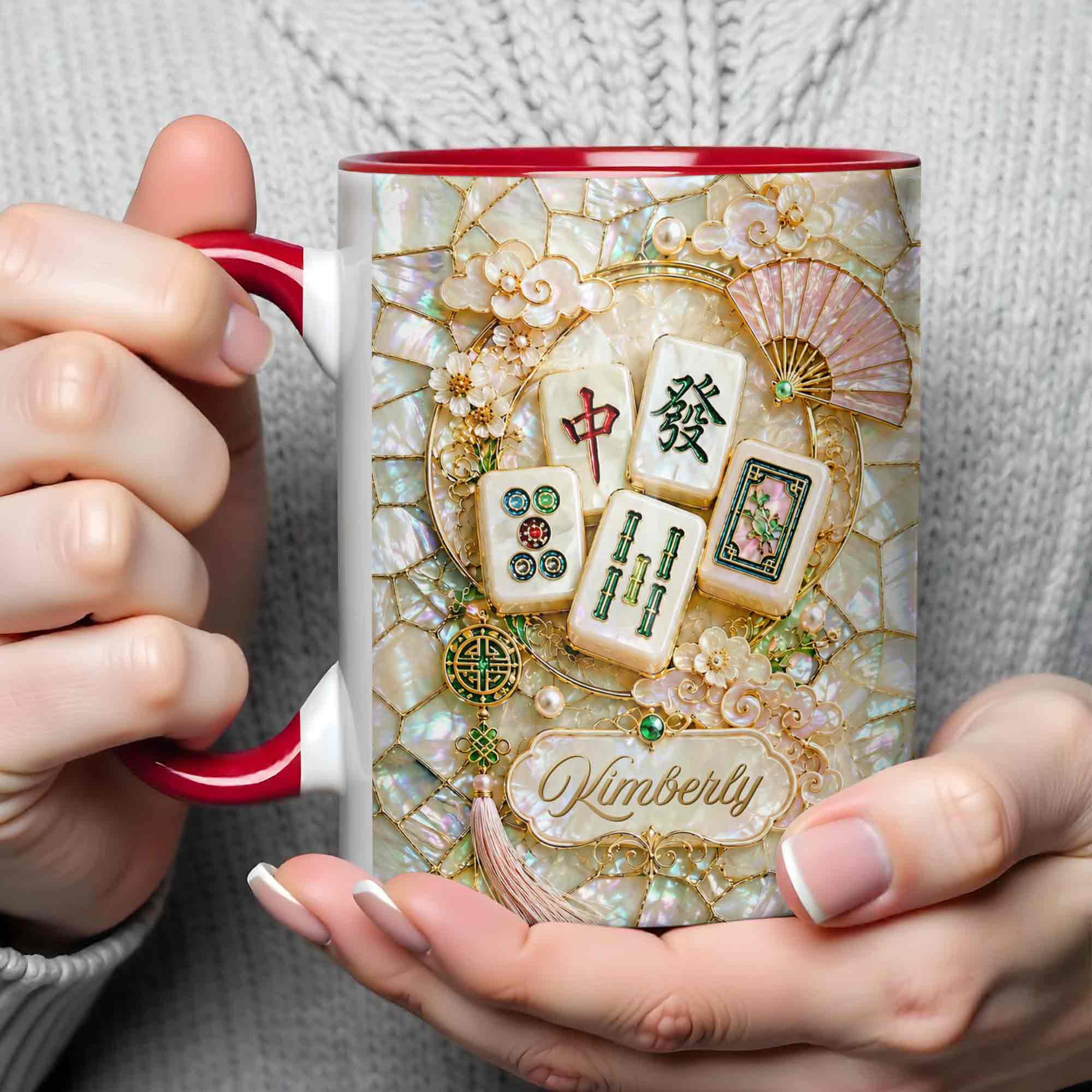 Personalized Mahjong Lovers Accent Mug Custom Gift for Gamers