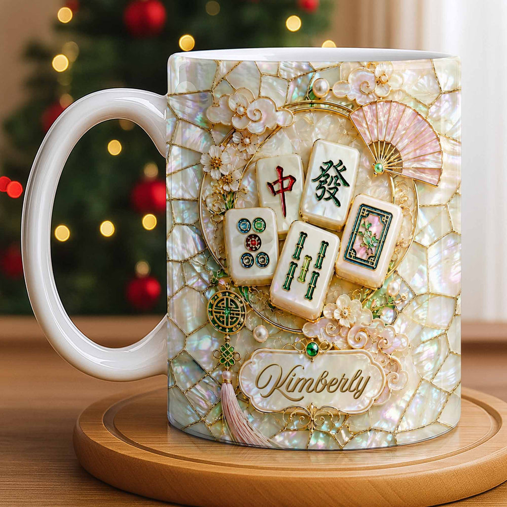 Personalized Mahjong Tile Coffee Mug Custom Gift for Mom Edge-to-edge Mug GradoCreations