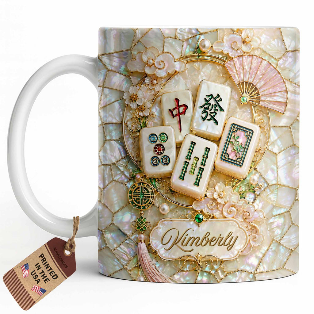 Personalized Mahjong Tile Coffee Mug Custom Gift for Mom Edge-to-edge Mug GradoCreations