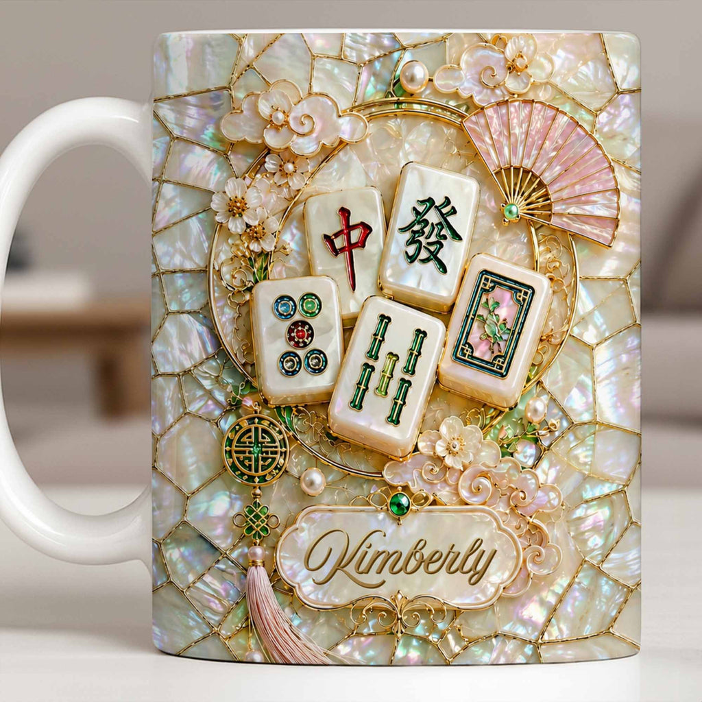Personalized Mahjong Tile Coffee Mug Custom Gift for Mom Edge-to-edge Mug GradoCreations