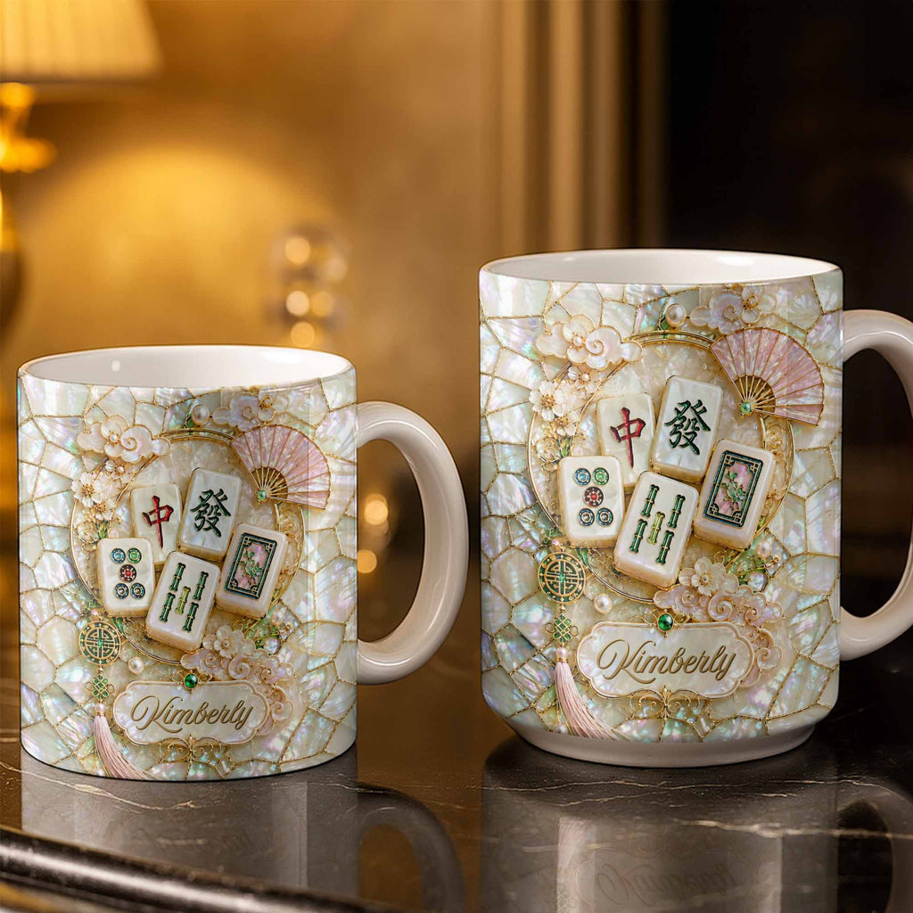 Personalized Mahjong Tile Coffee Mug Custom Gift for Mom Edge-to-edge Mug GradoCreations