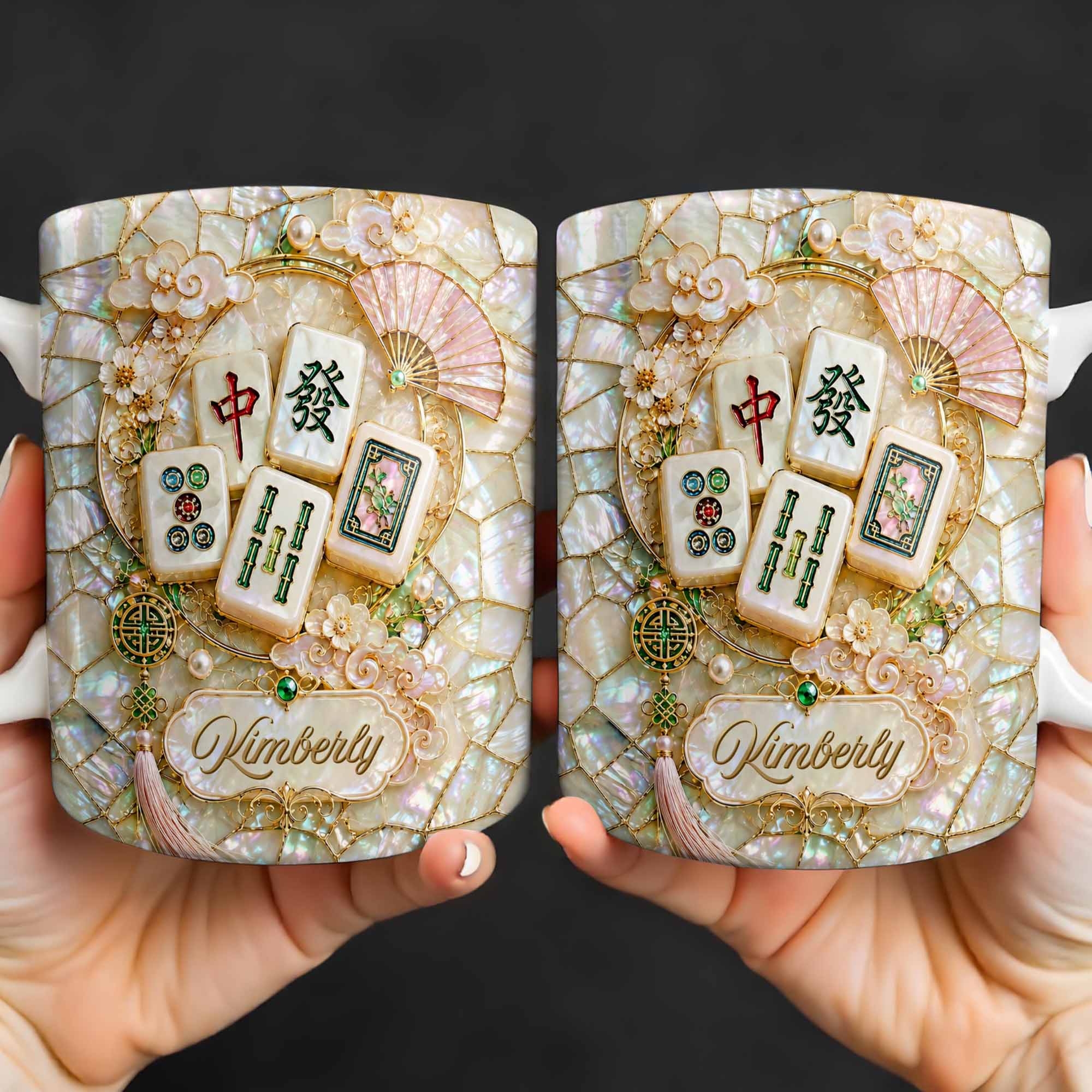 Personalized Mahjong Tile Coffee Mug Custom Gift for Mom Edge-to-edge Mug GradoCreations