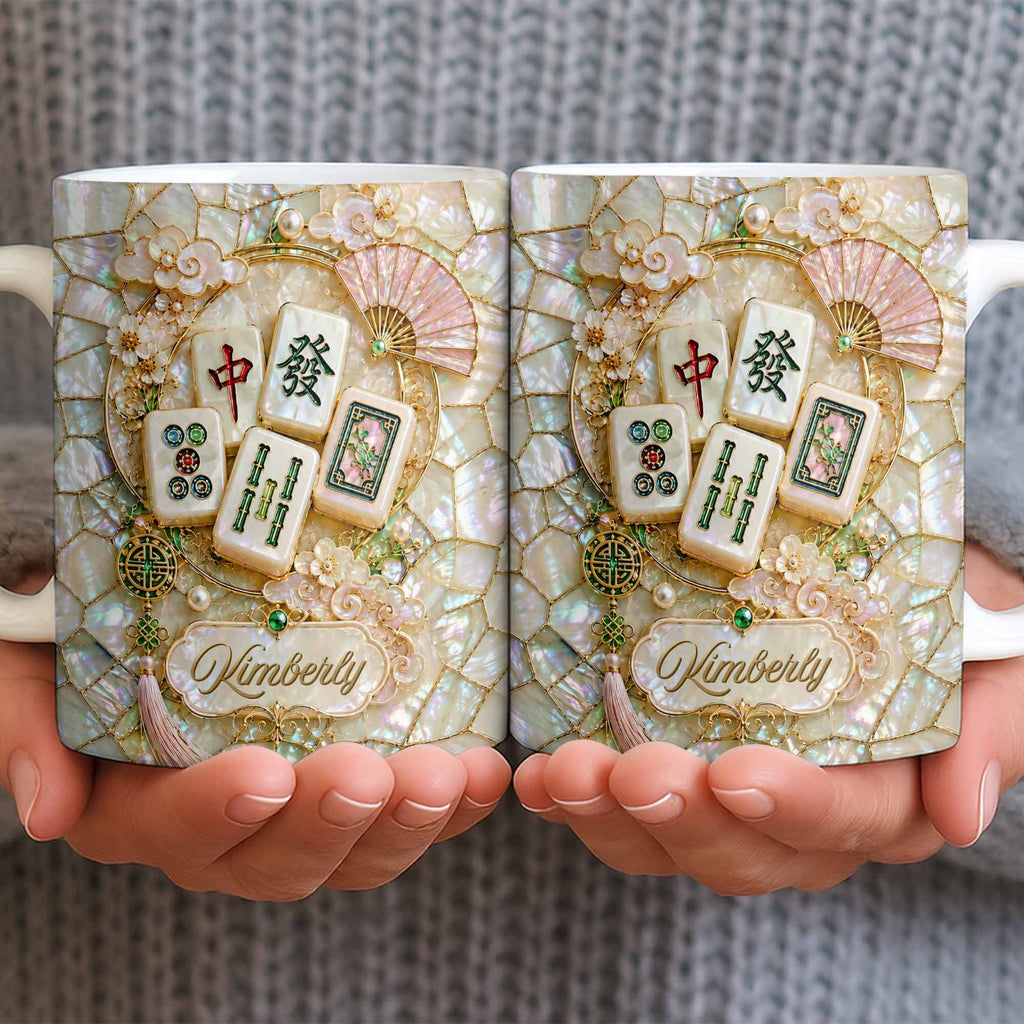 Personalized Mahjong Tile Coffee Mug Custom Gift for Mom Edge-to-edge Mug GradoCreations