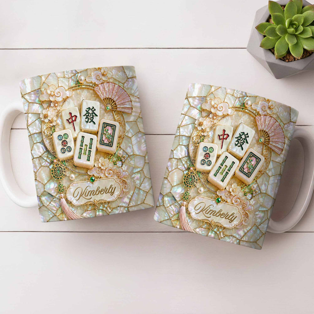 Personalized Mahjong Tile Coffee Mug Custom Gift for Mom Edge-to-edge Mug GradoCreations