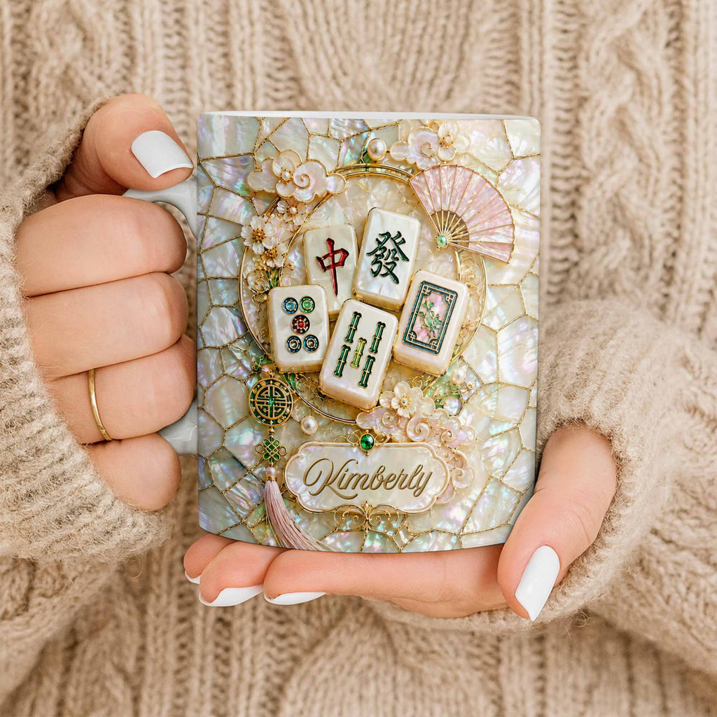 Personalized Mahjong Tile Coffee Mug Custom Gift for Mom Edge-to-edge Mug GradoCreations