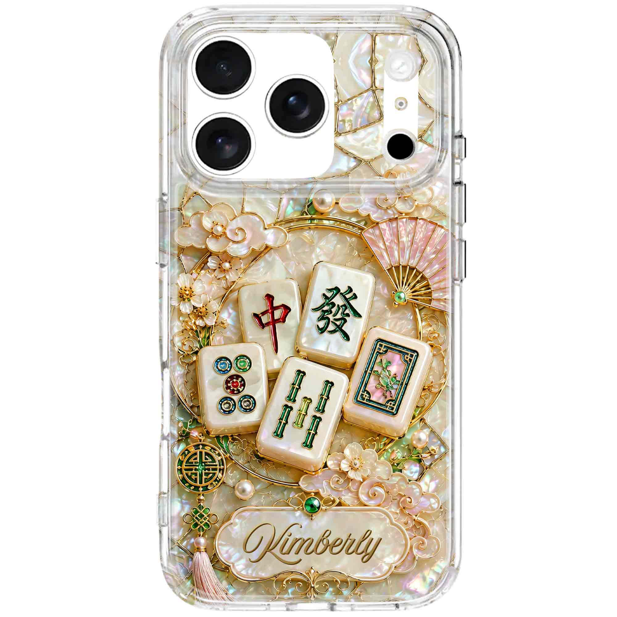 Personalized Floral Clear Phone Case Custom Name Gift for Mom Clear Phone Case GradoCreations