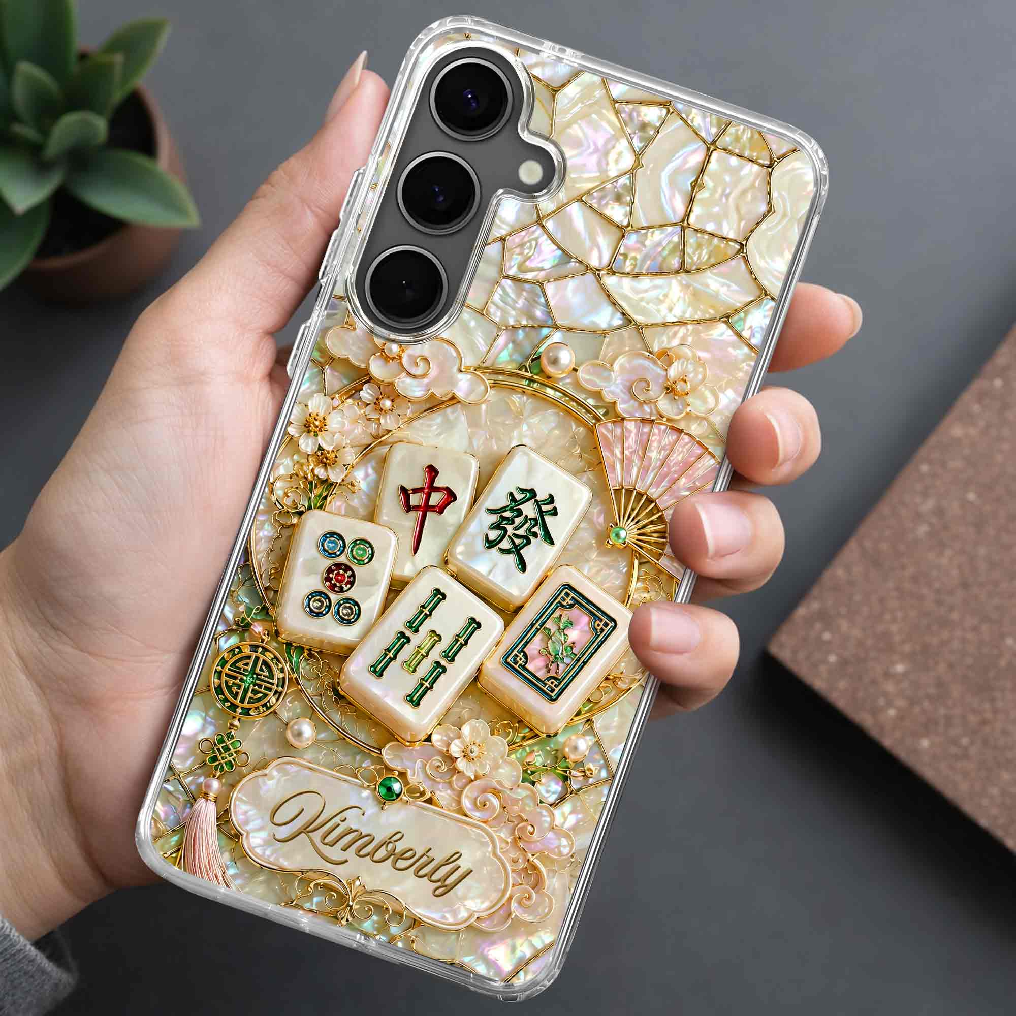 Personalized Floral Clear Phone Case Custom Name Gift for Mom Clear Phone Case GradoCreations