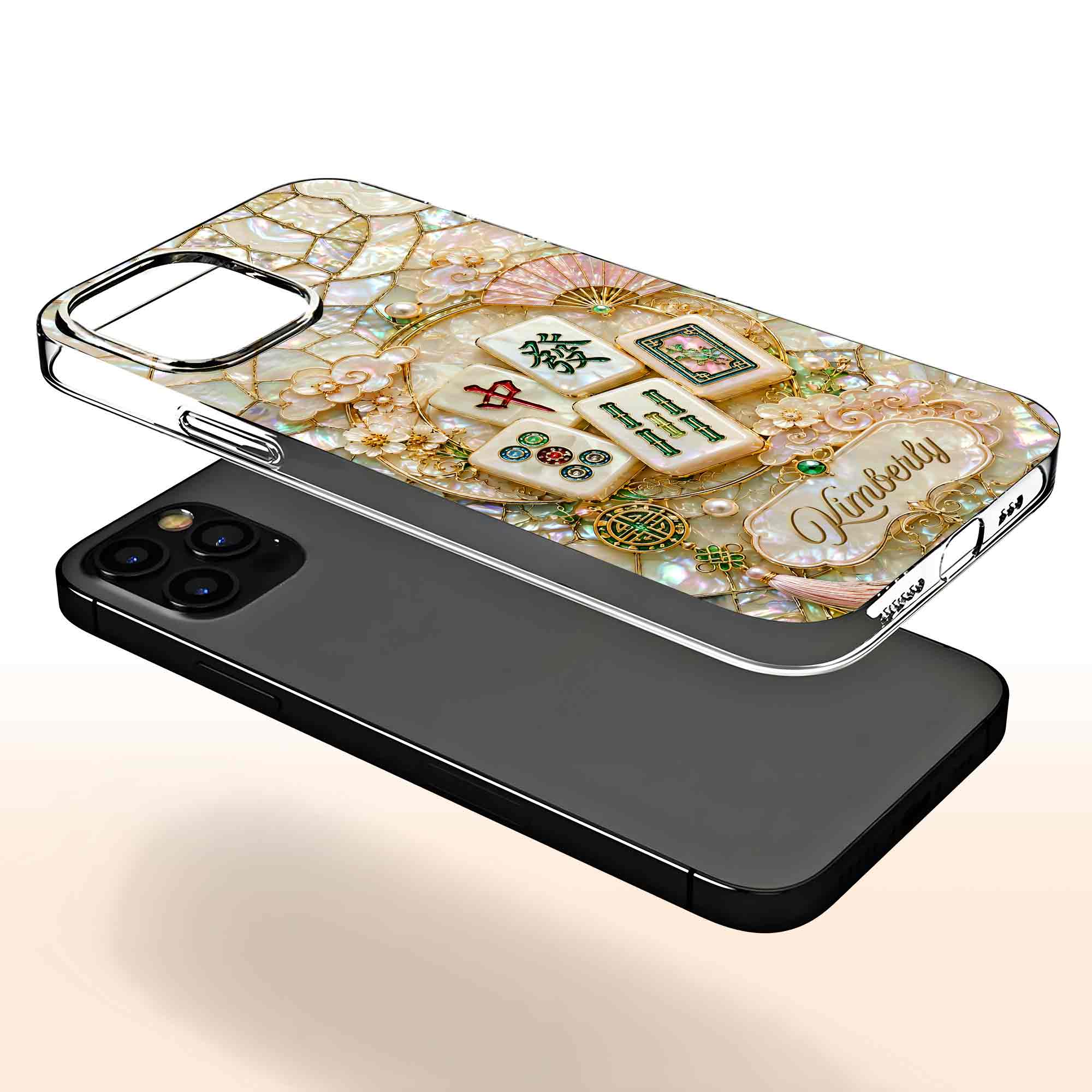 Personalized Floral Clear Phone Case Custom Name Gift for Mom Clear Phone Case GradoCreations
