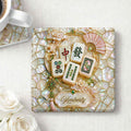 Personalized Mahjong Tiles Ceramic Coaster Custom Gift for Grandma