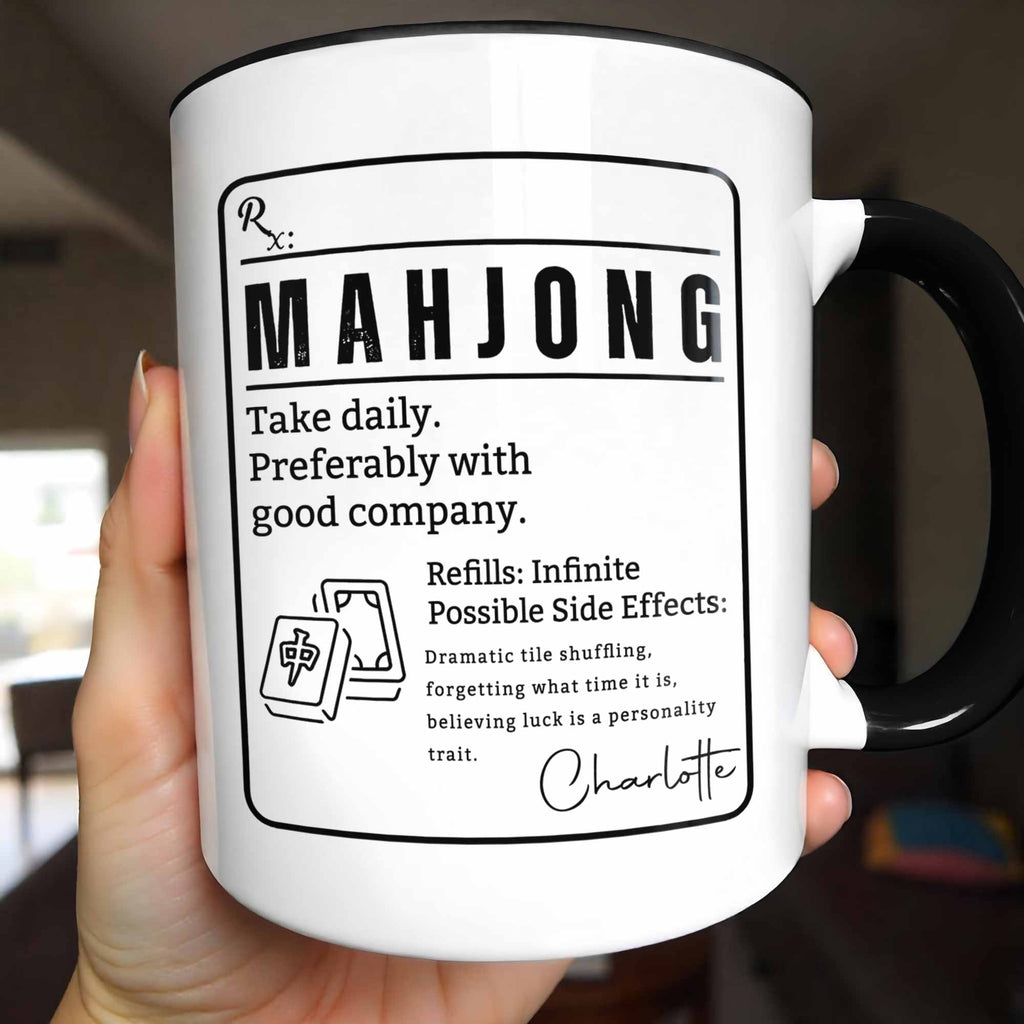 Personalized Mahjong Accent Mug Custom Gift for Friends Accent Mug GradoCreations