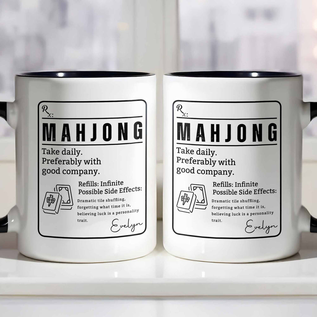 Personalized Mahjong Accent Mug Custom Gift for Friends Accent Mug GradoCreations