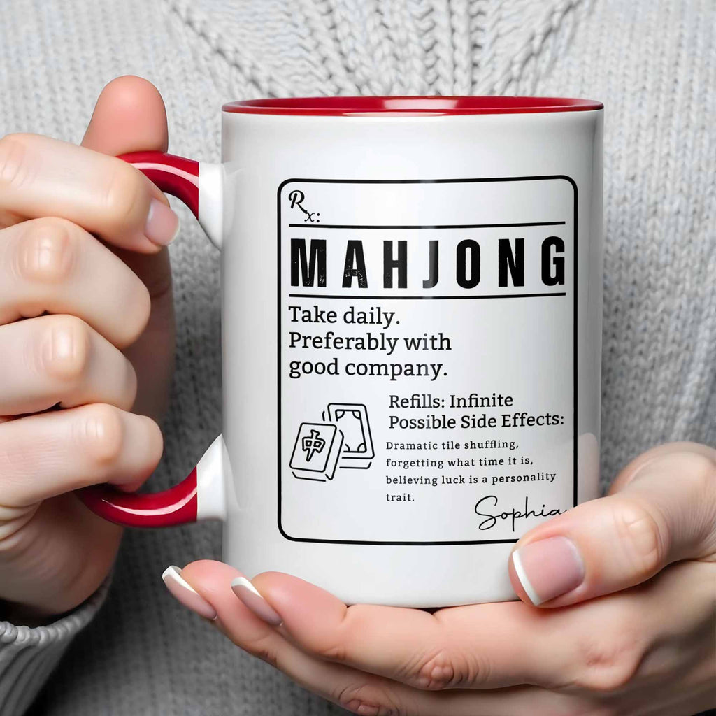 Personalized Mahjong Accent Mug Custom Gift for Friends Accent Mug GradoCreations