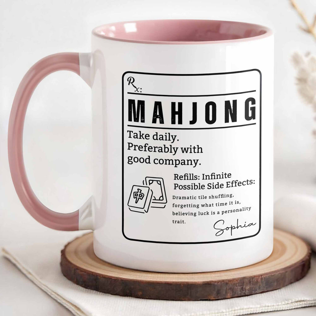 Personalized Mahjong Accent Mug Custom Gift for Friends Accent Mug GradoCreations