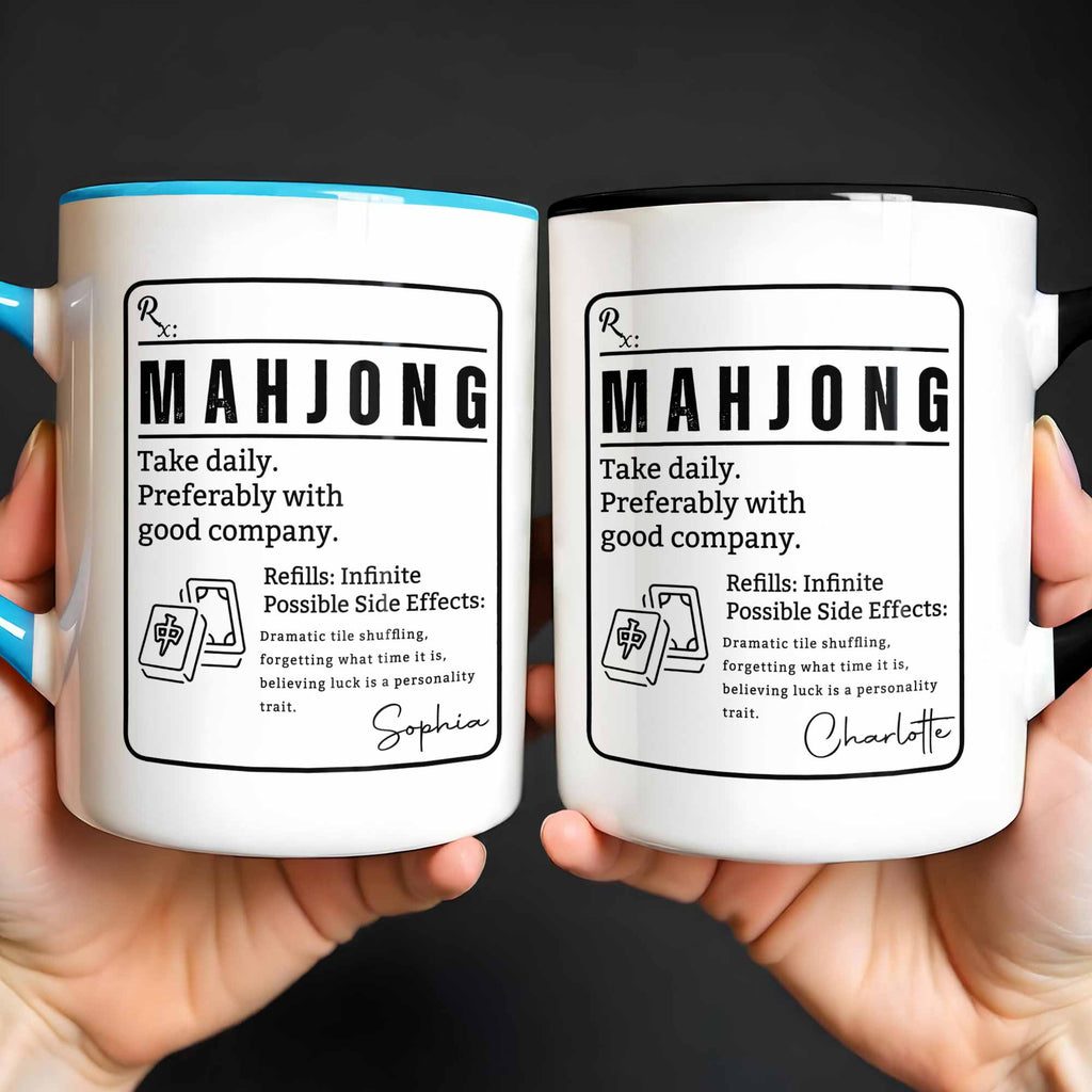 Personalized Mahjong Accent Mug Custom Gift for Friends Accent Mug GradoCreations