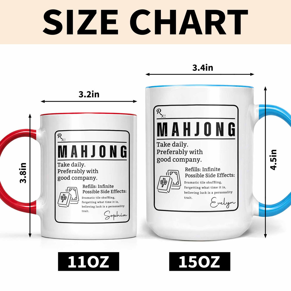 Personalized Mahjong Accent Mug Custom Gift for Friends Accent Mug GradoCreations