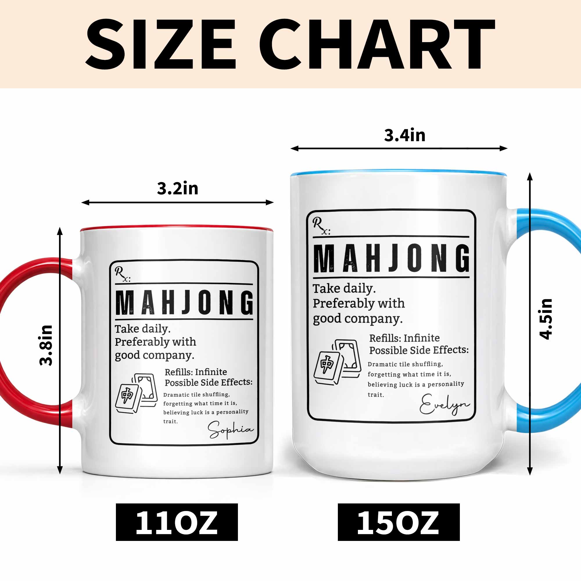 Personalized Mahjong Accent Mug Custom Gift for Friends Accent Mug GradoCreations