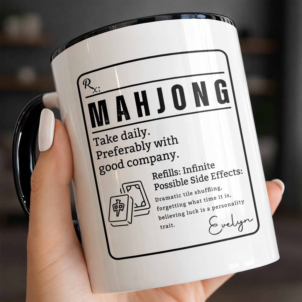 Personalized Mahjong Accent Mug Custom Gift for Friends Accent Mug GradoCreations