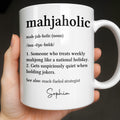 Personalized Mahjaholic Definition Coffee Mug Gift for Hobbyists Edge-to-edge Mug GradoCreations