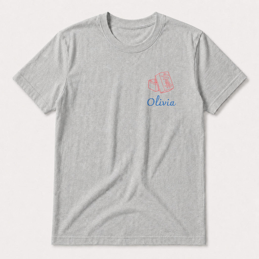 Personalized Game Night T-Shirt Custom Name Mahjong Design