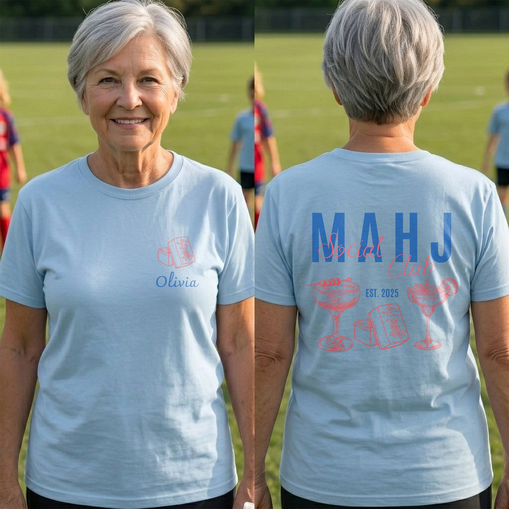 Personalized Game Night T-Shirt Custom Name Mahjong Design