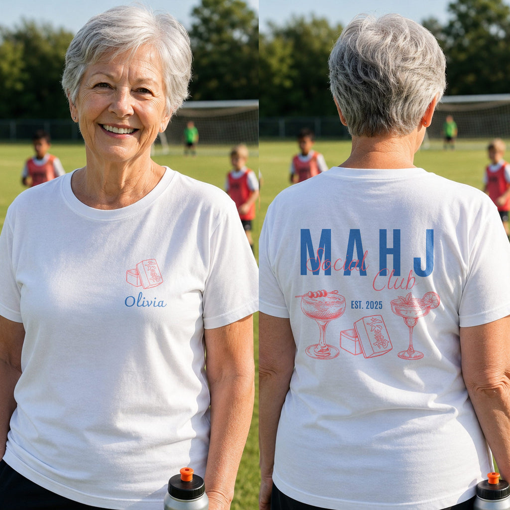 Personalized Game Night T-Shirt Custom Name Mahjong Design