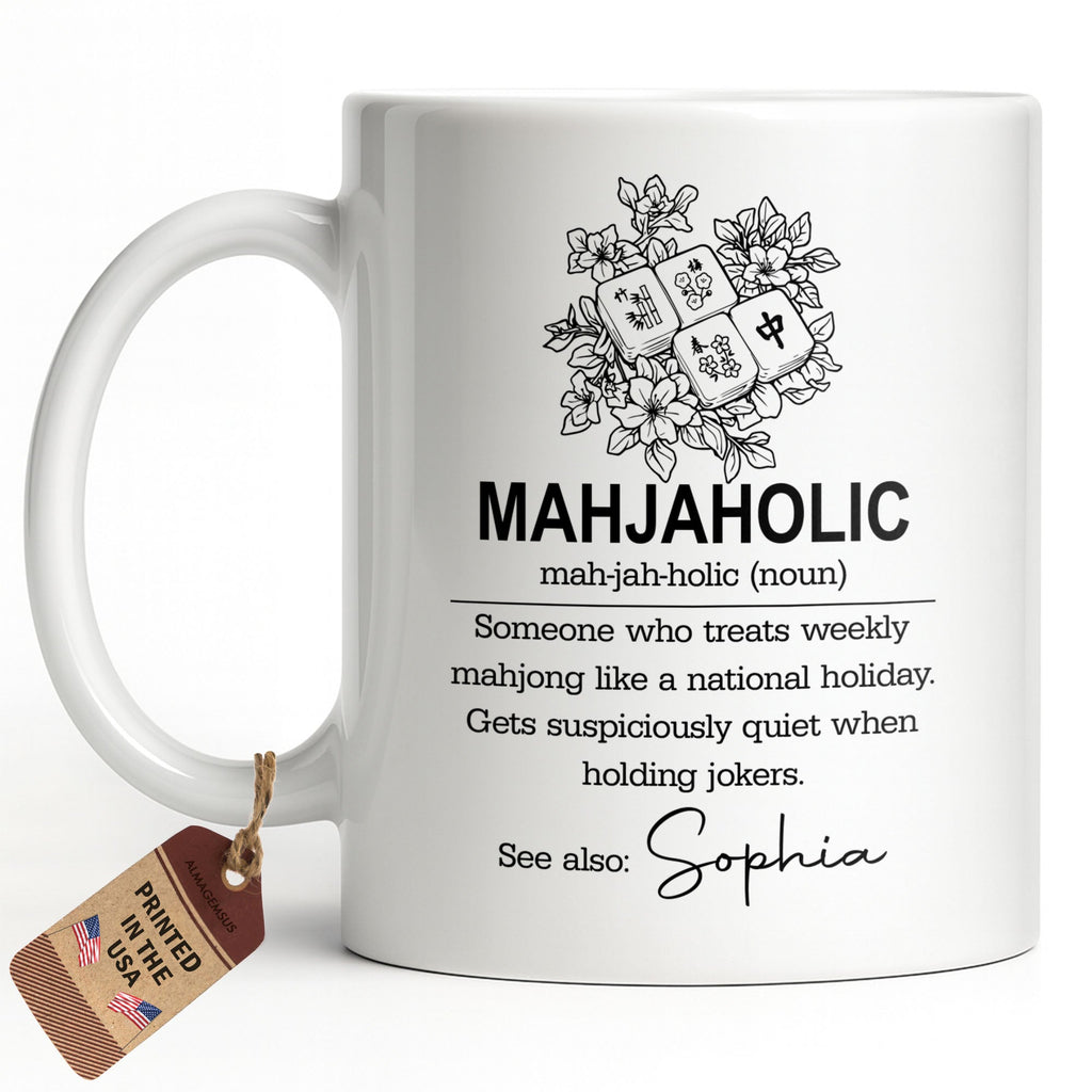 Personalized Mahjong Lover Coffee Mug Custom Name Gift Edge-to-edge Mug GradoCreations