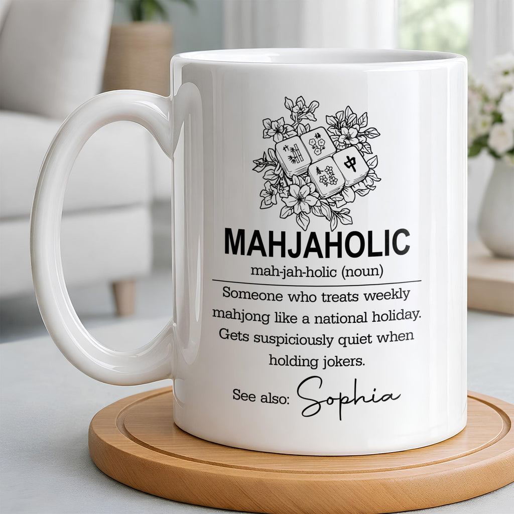 Personalized Mahjong Lover Coffee Mug Custom Name Gift Edge-to-edge Mug GradoCreations