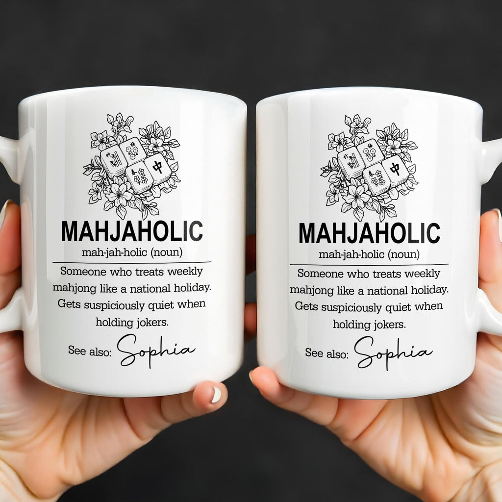 Personalized Mahjong Lover Coffee Mug Custom Name Gift Edge-to-edge Mug GradoCreations