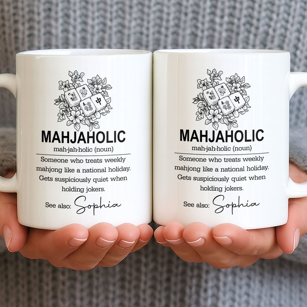Personalized Mahjong Lover Coffee Mug Custom Name Gift Edge-to-edge Mug GradoCreations