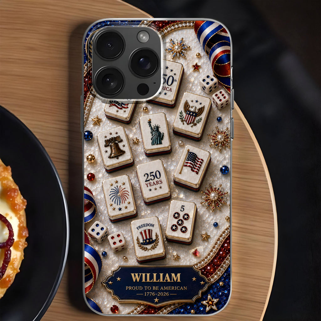 Personalized Clear Phone Case 4th of July Freedom Design Clear Phone Case GradoCreations