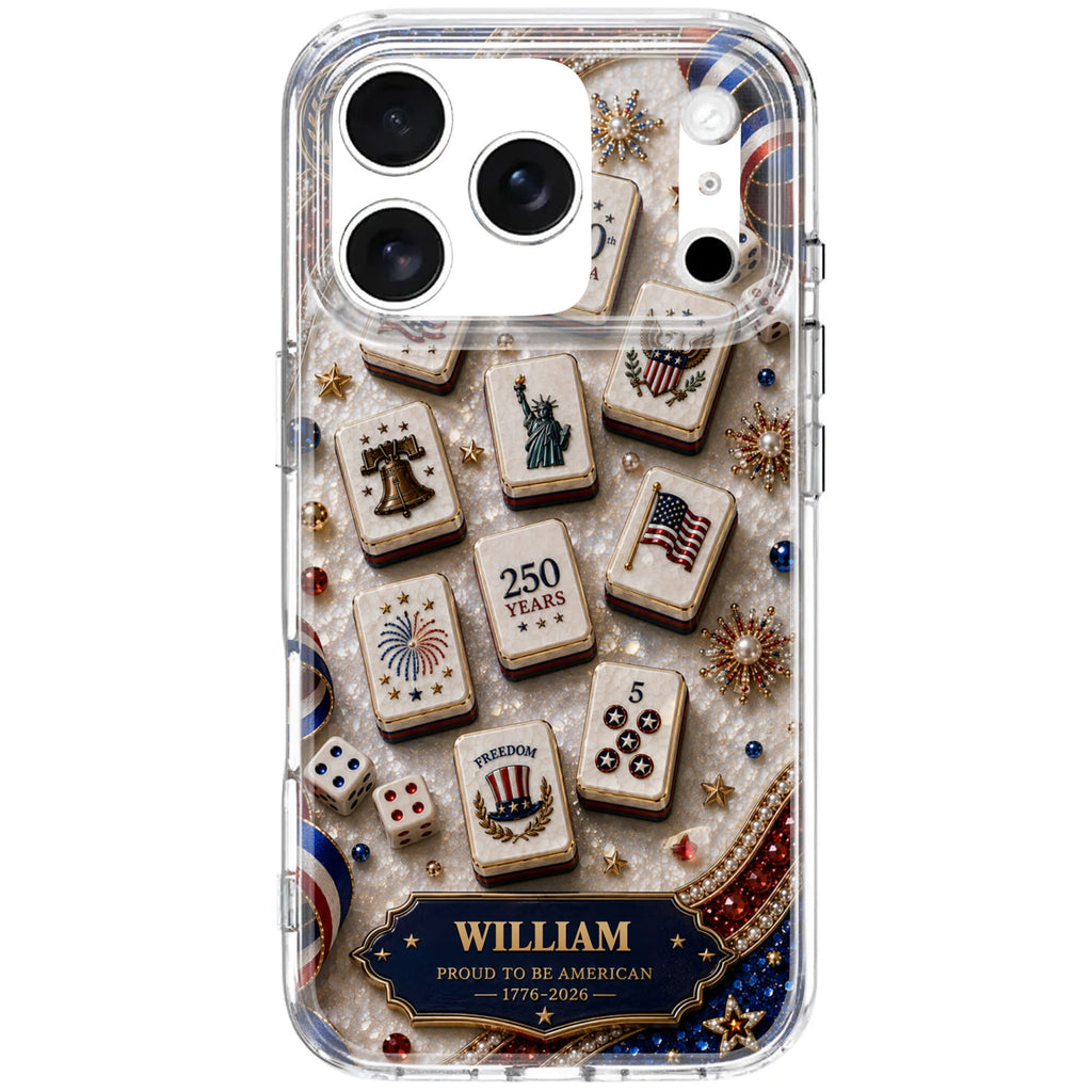 Personalized Clear Phone Case 4th of July Freedom Design Clear Phone Case GradoCreations
