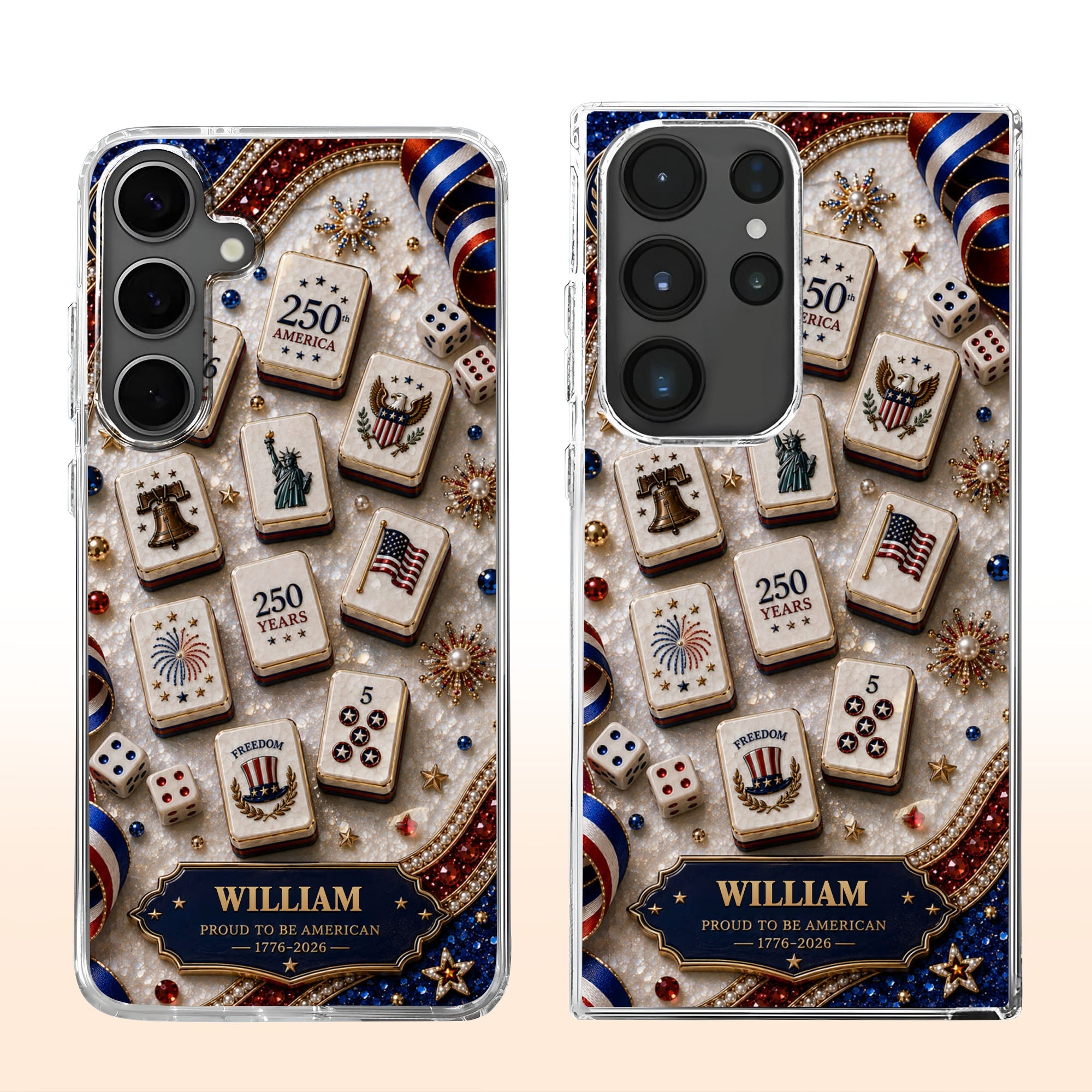 Personalized Clear Phone Case 4th of July Freedom Design Clear Phone Case GradoCreations