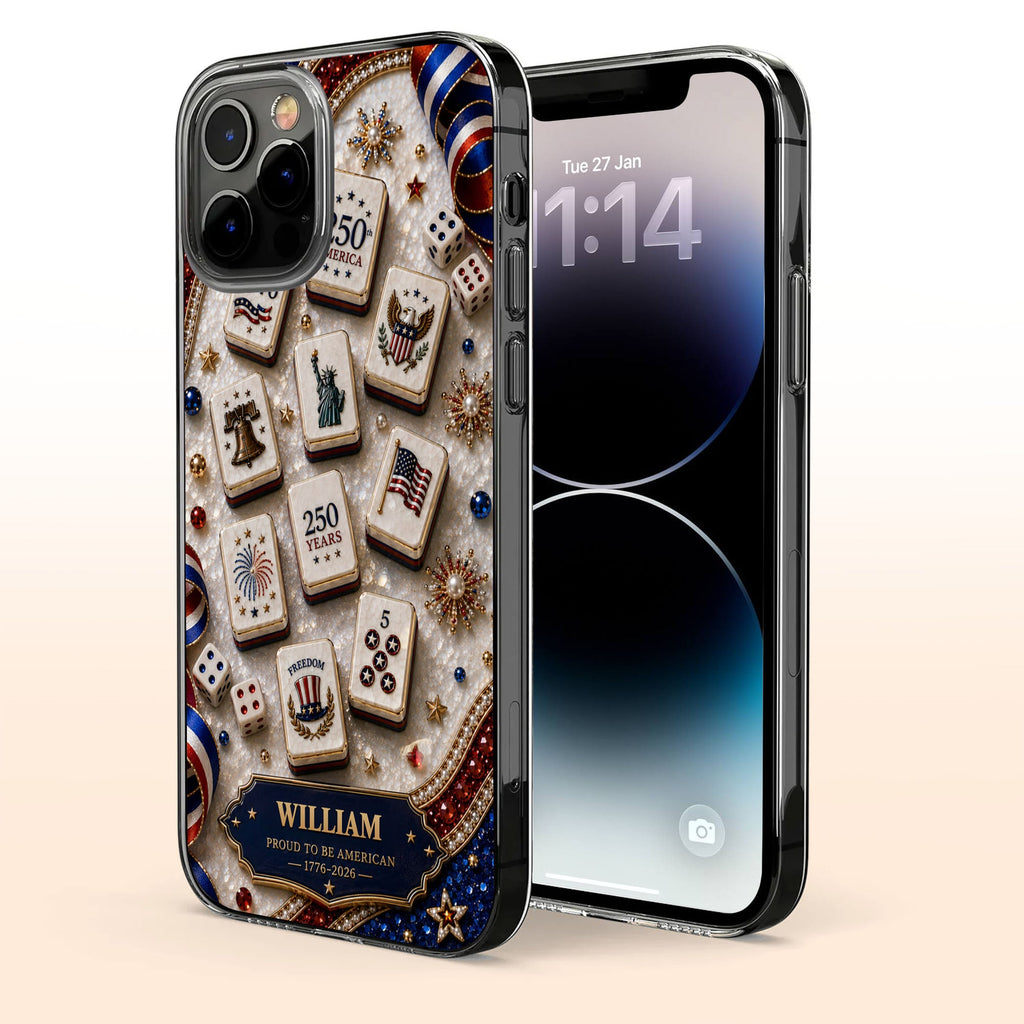 Personalized Clear Phone Case 4th of July Freedom Design Clear Phone Case GradoCreations